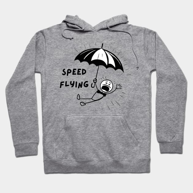 Funny stickman parachutist. Speed flying Hoodie by Ideas Design